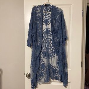Blue lace cardigan/duster